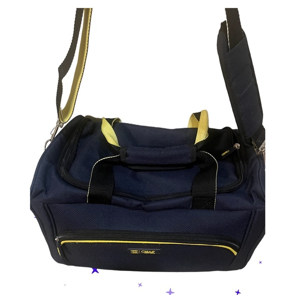 Ralph Lauren Chaps Duffle Bag Carry-On Blue Yellow Travel Fast Shipping - Picture 6 of 10